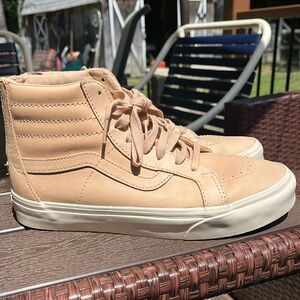 Blush pink high top vans